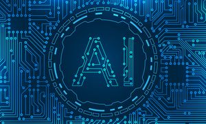 Circuit board with letters „AI”