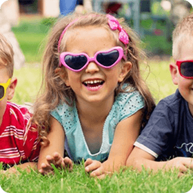 children wearing sunglasses